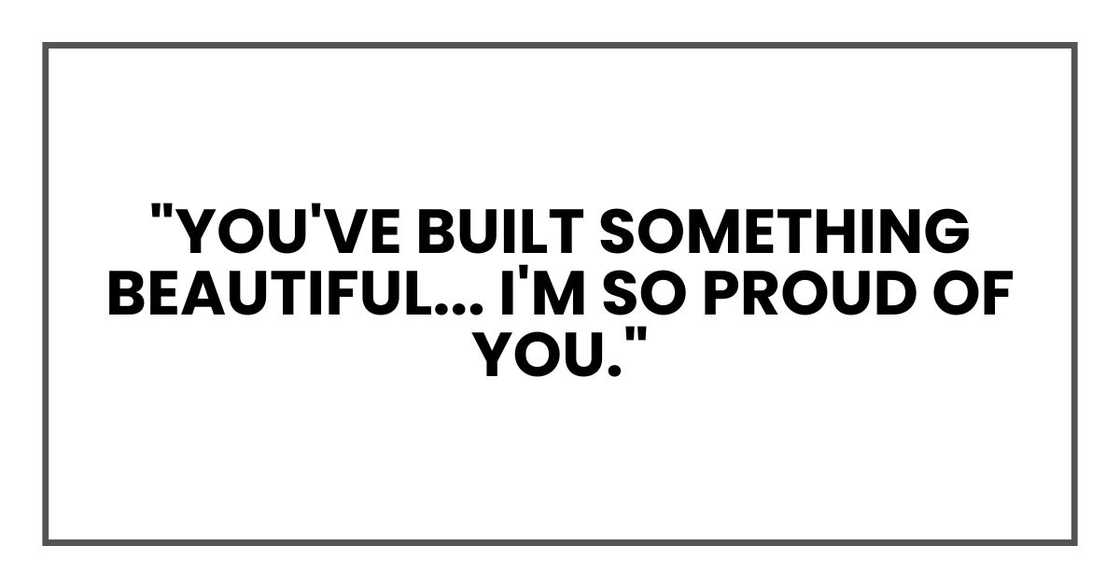 "You've built something beautiful. Something that saves lives. I'm so proud of you."