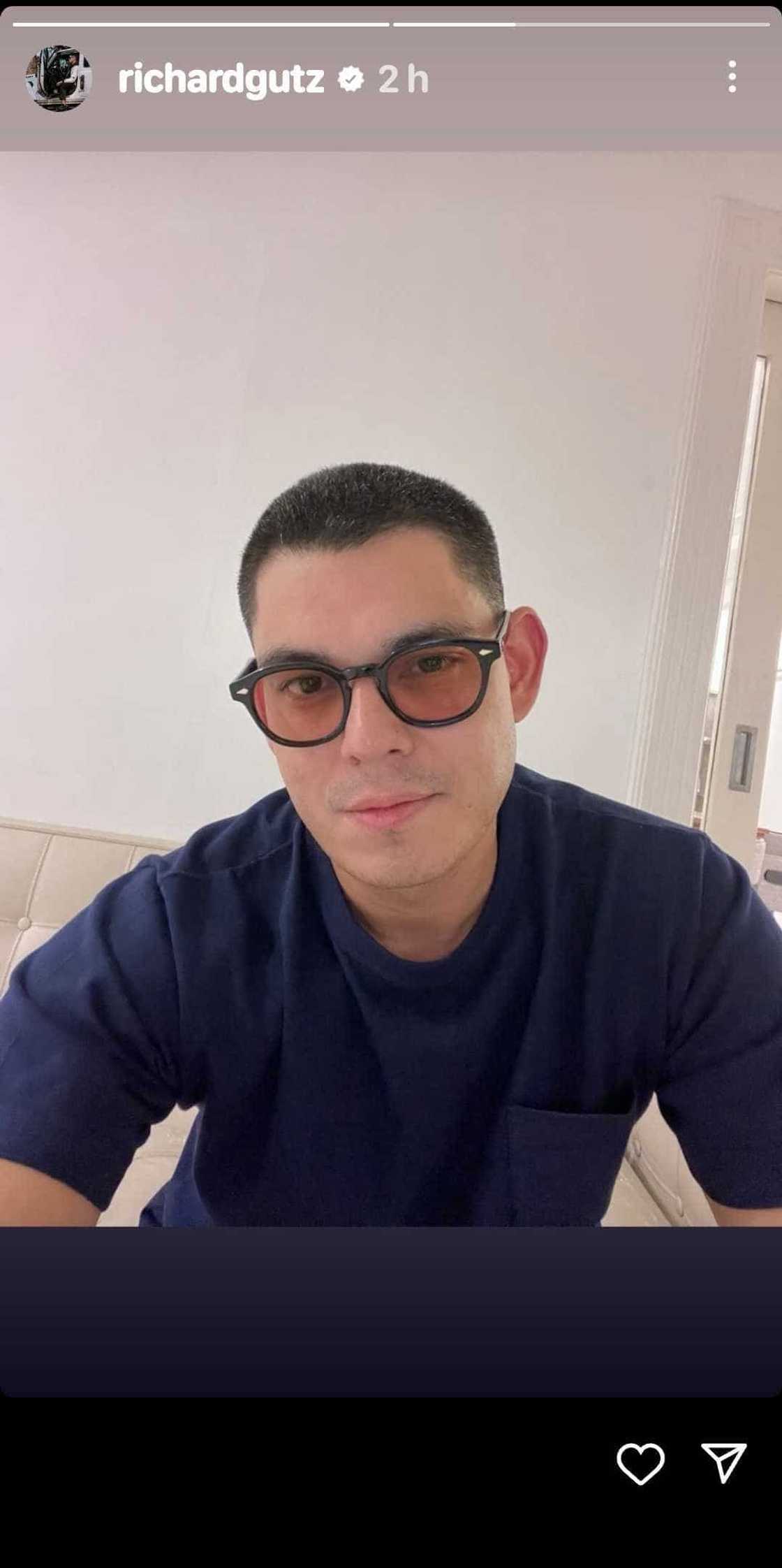 Richard Gutierrez shares selfie showing him sporting shorter hairdo Richard Gutierrez shares selfie showing him sporting shorter hairdo