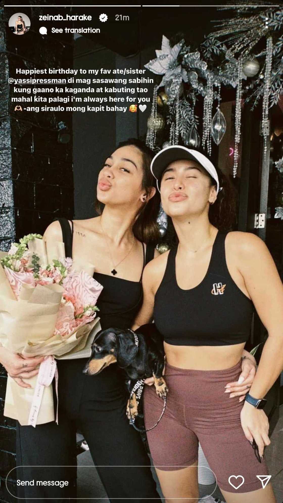 Zeinab Harake pens a sweet birthday note for Yassi Pressman: "My fav ate/sister"