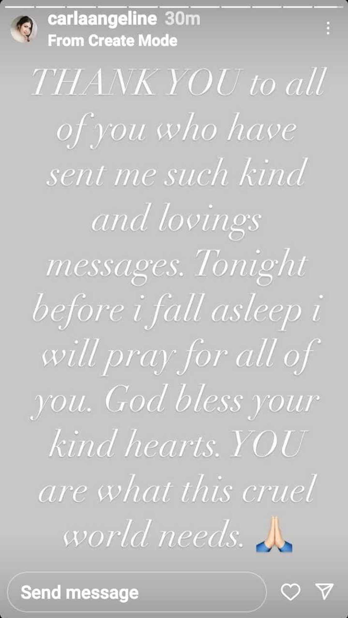 Post ni Carla Abellana na nagpapasalamat sa "kind messages" natanggap, viral sa gitna ng mga isyu Post ni Carla Abellana na nagpapasalamat sa "kind messages" natanggap, viral sa gitna ng mga isyu