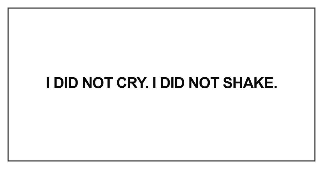 I did not cry