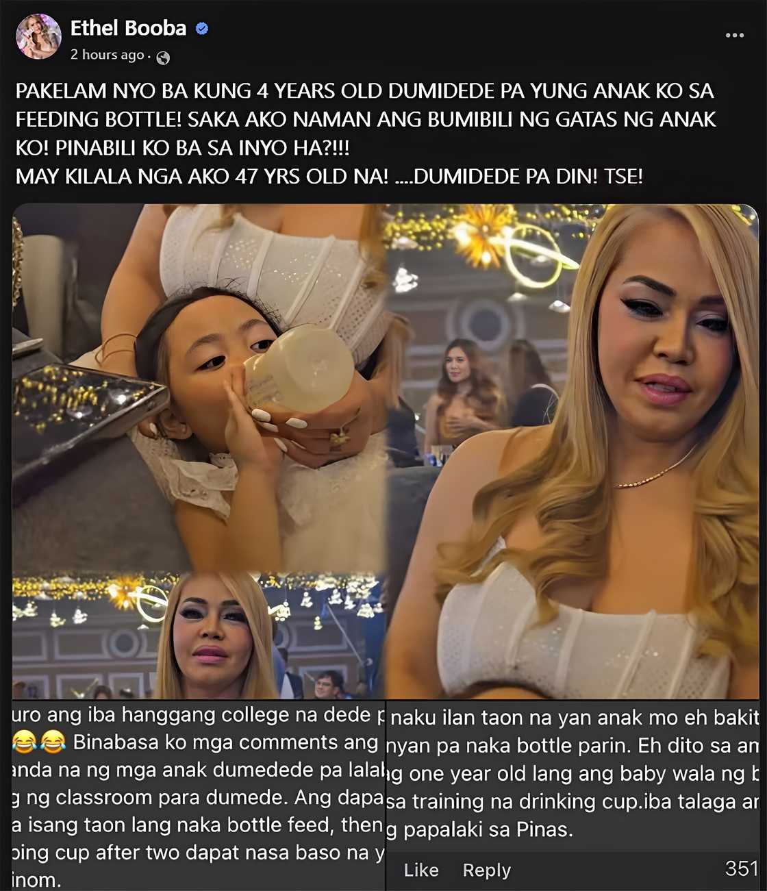 Ethel Booba, tinalakan nam-bash dahil pagdede ng anak sa bottle: “May kilala nga ako 47 yrs old na” Ethel Booba, tinalakan nam-bash dahil pagdede ng anak sa bottle: “May kilala nga ako 47 yrs old na”