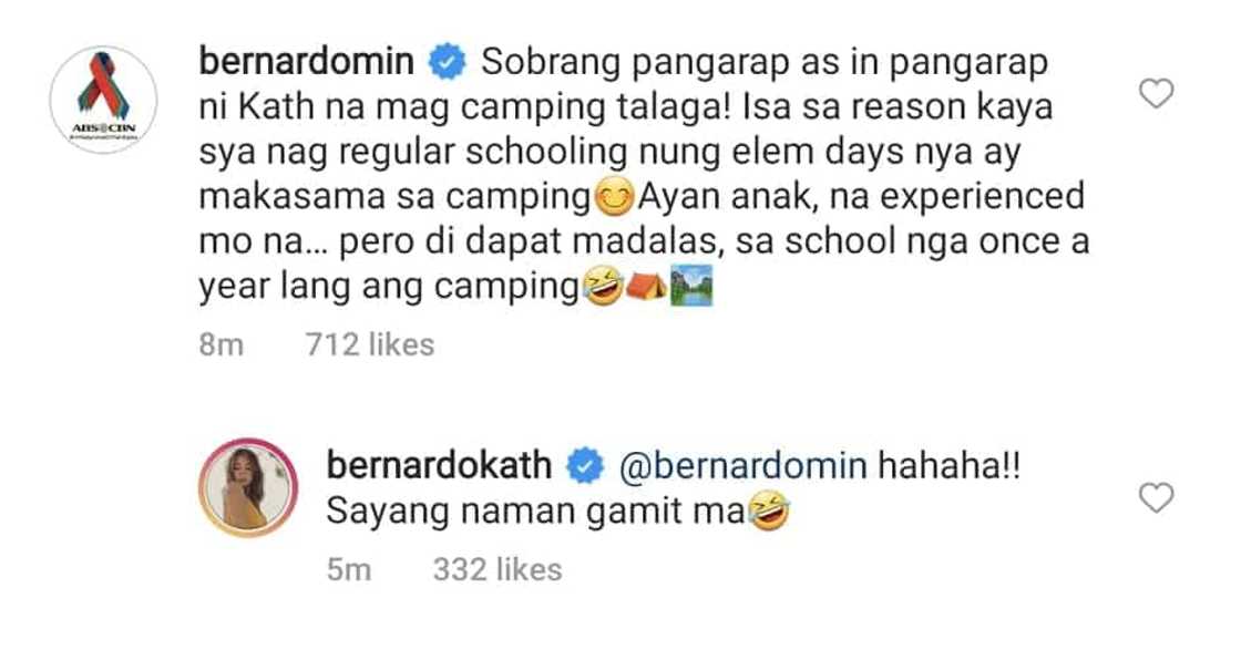 Ina ni Kathryn Bernardo, sinabihan ang aktres na "di dapat madalas" ang camping Ina ni Kathryn Bernardo, sinabihan ang aktres na "di dapat madalas" ang camping