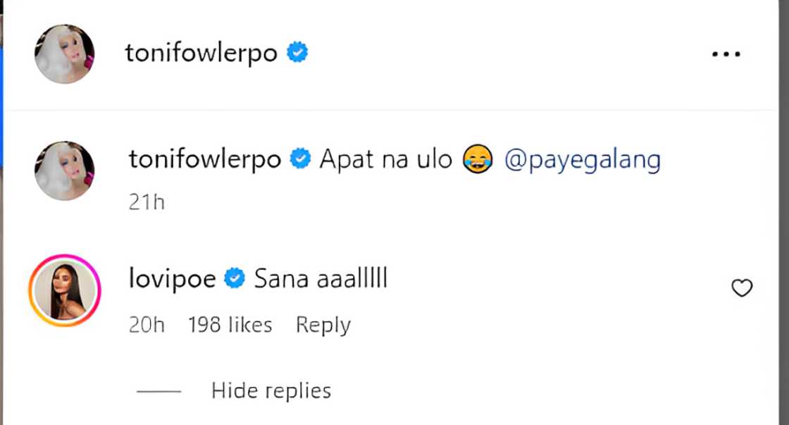 Lovi Poe, napa-'sana all' sa binahaging picture ni Toni Fowler