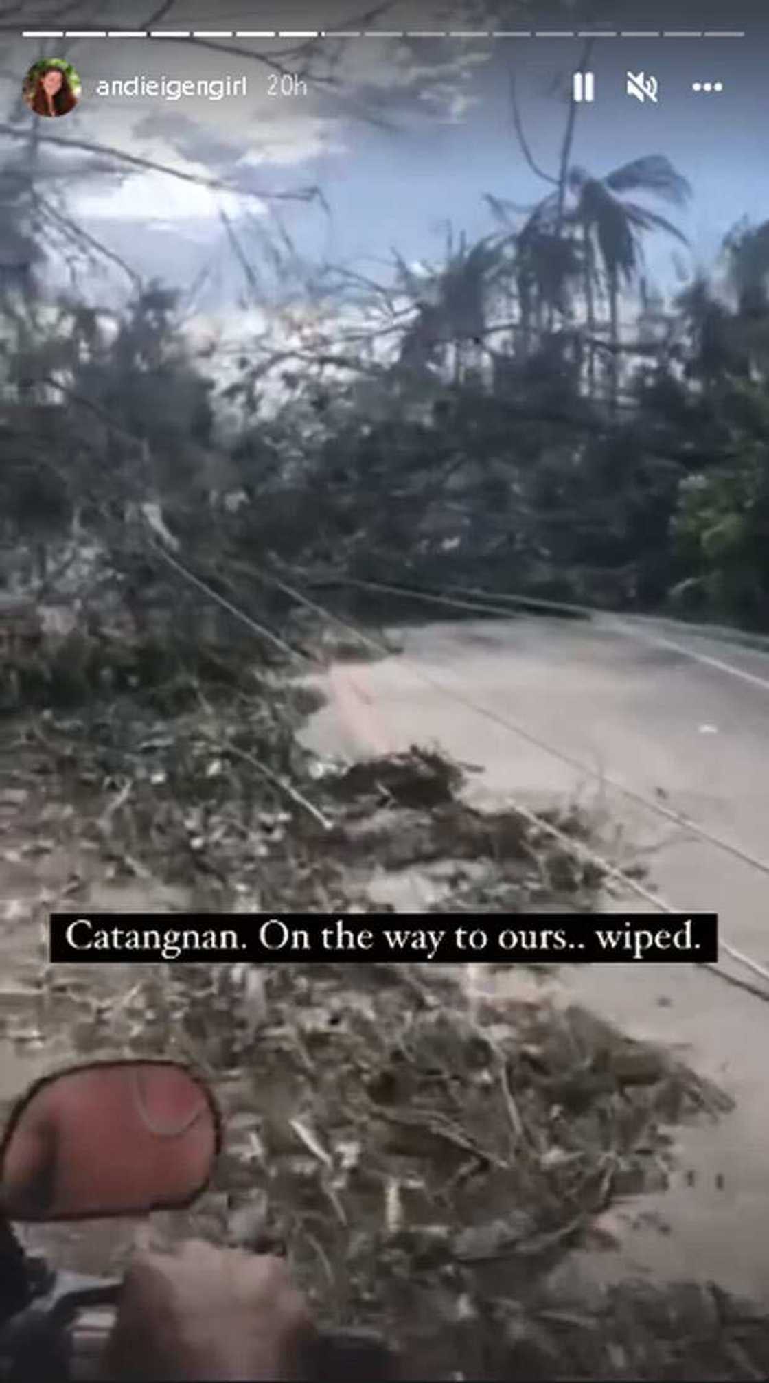 Andi Eigenmann shares video of Odette's devastation on the road leading to their home Andi Eigenmann shares video of Odette's devastation on the road leading to their home