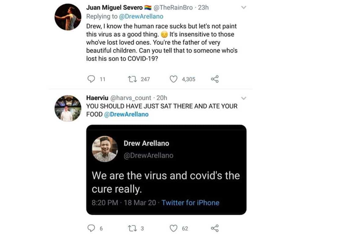 Drew Arellano gets lambasted for his tweet about COVID-19; TV host apologizes Drew Arellano gets lambasted for his tweet about COVID-19; TV host apologizes