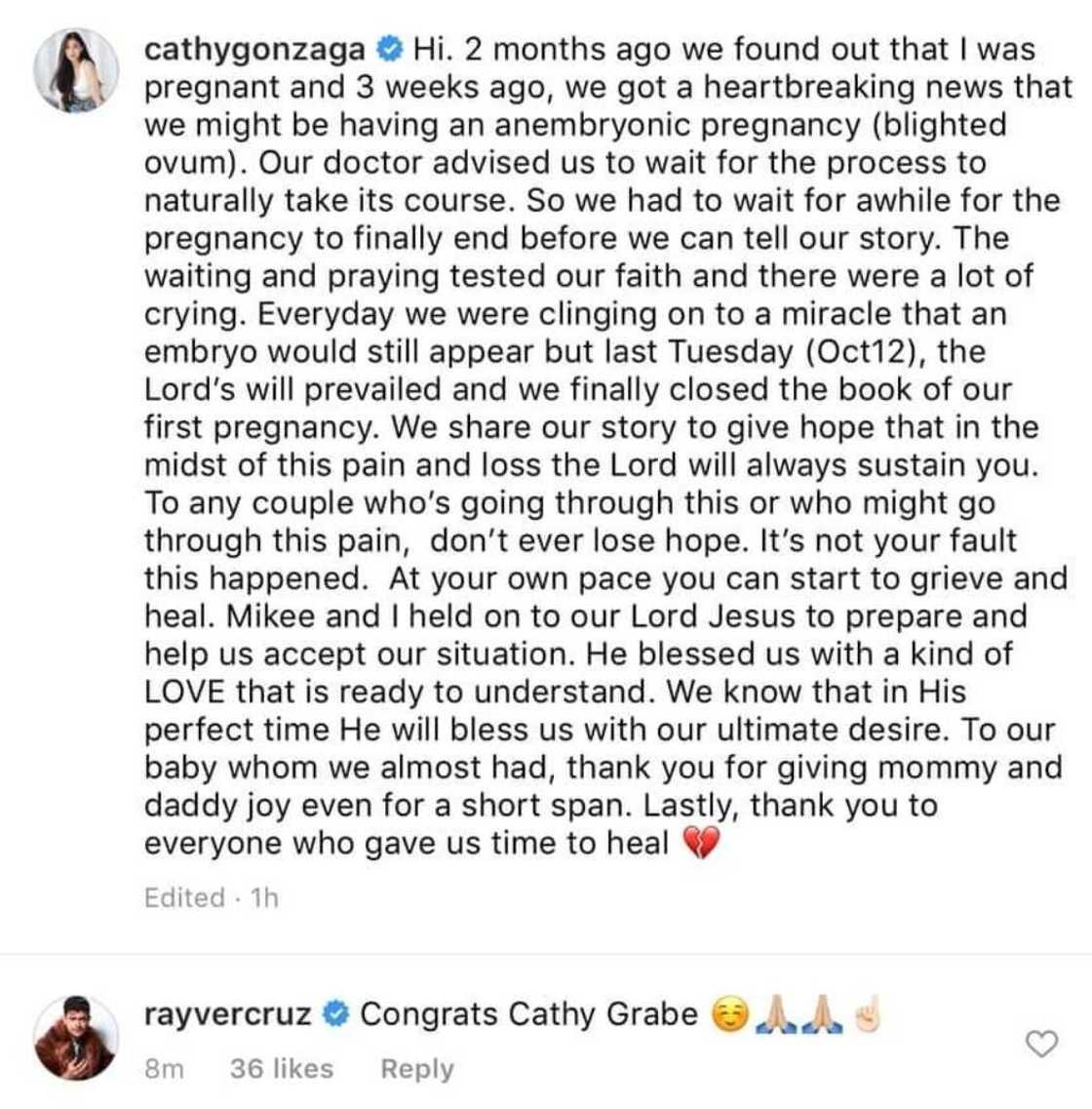 Ilang artista, mali ang basa sa miscarriage post ni Alex Gonzaga kaya nag-congrats Ilang artista, mali ang basa sa miscarriage post ni Alex Gonzaga kaya nag-congrats