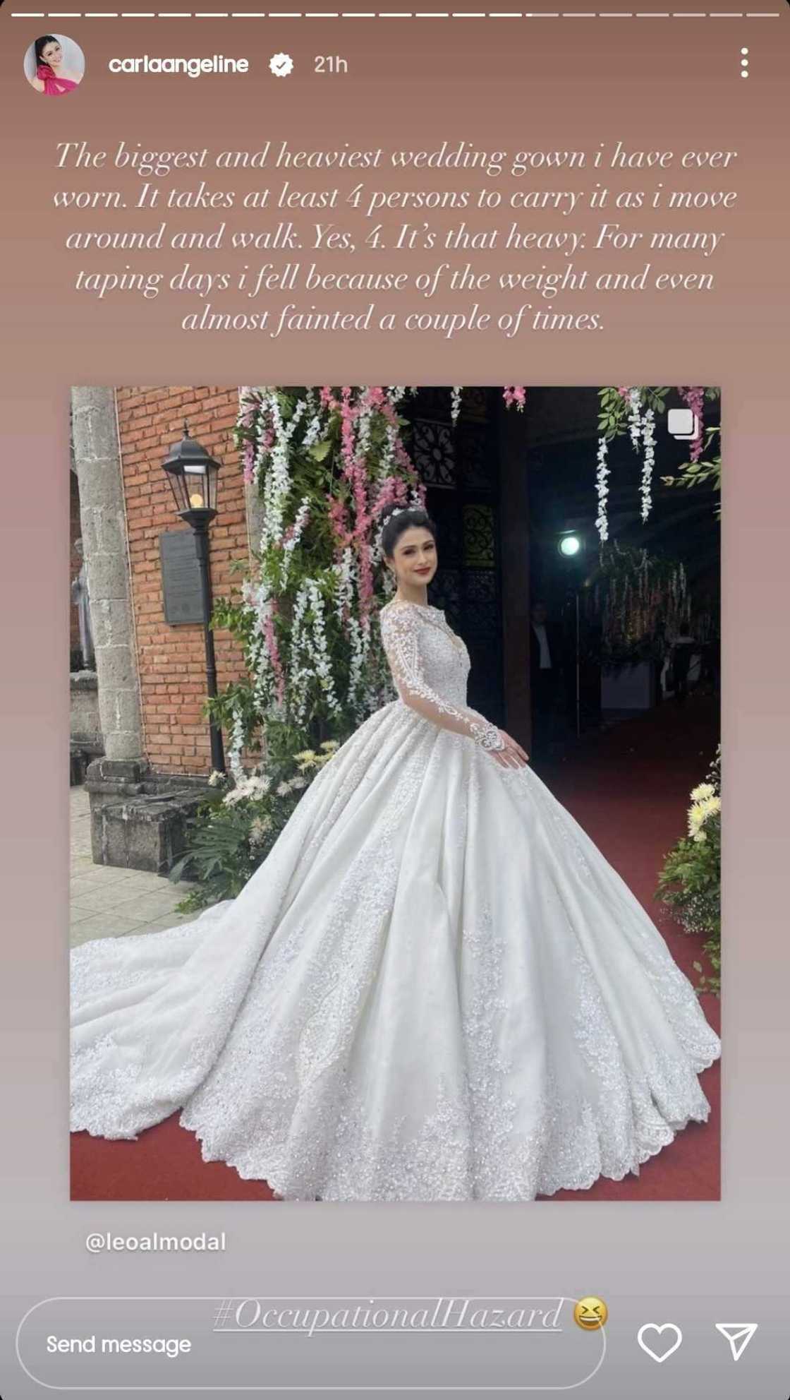 Carla Abellana, ilang beses muntikang mahimatay dahil sa suot na wedding gown Carla Abellana, ilang beses muntikang mahimatay dahil sa suot na wedding gown