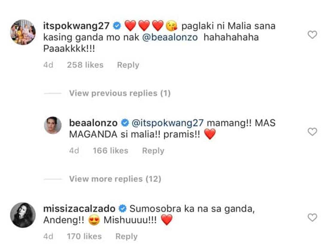 Dina Bonnevie reacts to Bea Alonzo's IG post Dina Bonnevie reacts to Bea Alonzo's IG post