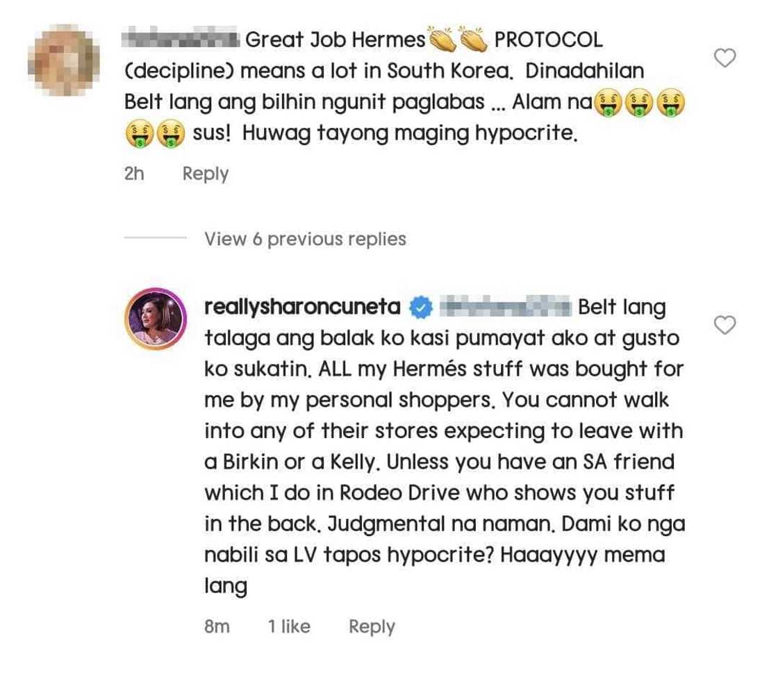 Sharon Cuneta, nag-react sa "great job Hermès" comment ng basher: "Mema lang" Sharon Cuneta, nag-react sa "great job Hermès" comment ng basher: "Mema lang"