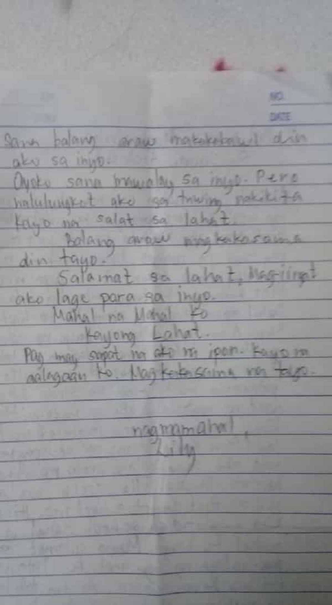 Nanay na OFW, may nakakaiyak na sulat para sa mga anak na naiwan sa Pinas Nanay na OFW, may nakakaiyak na sulat para sa mga anak na naiwan sa Pinas
