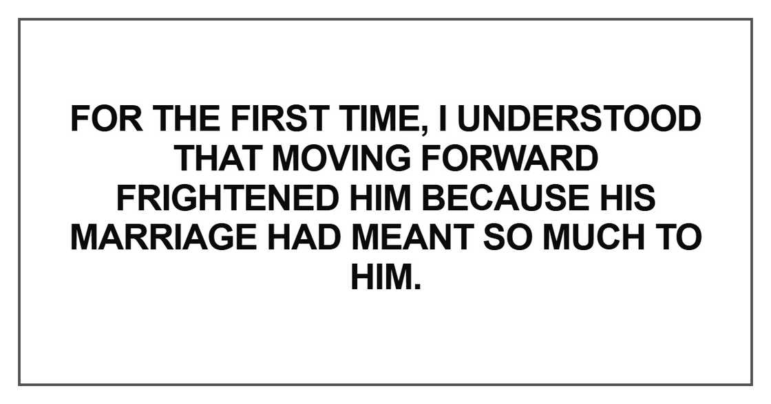 For the first time, I understood