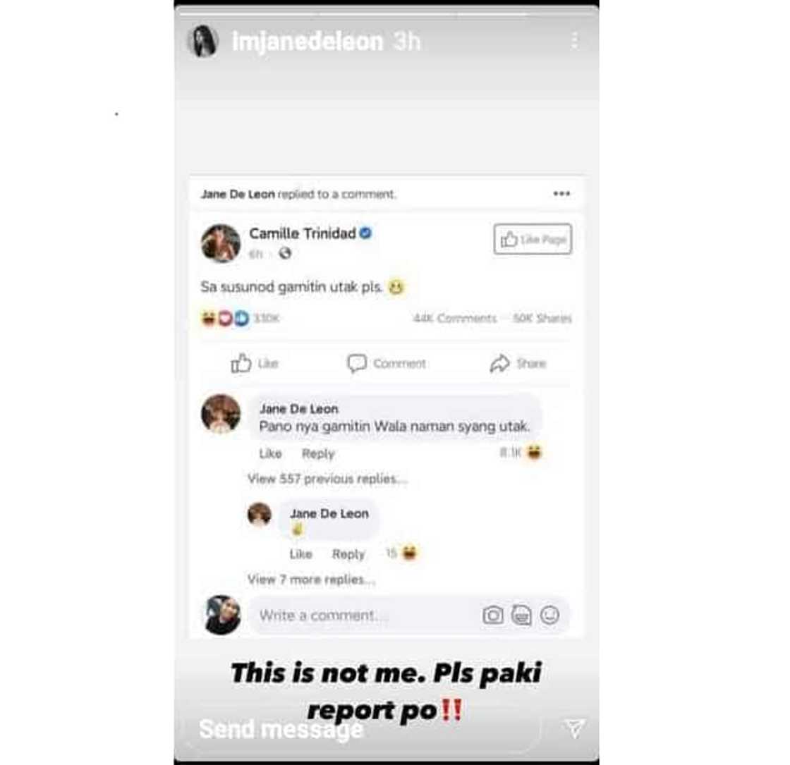 Jane de Leon, itinangging siya ang nag-comment sa “gamitin utak” post ni Camille Trinidad Jane de Leon, itinangging siya ang nag-comment sa “gamitin utak” post ni Camille Trinidad