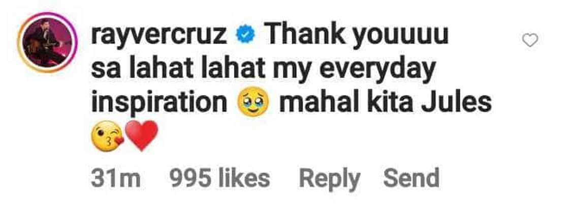 Rayver Cruz, napa-reply ng "mahal kita" sa birthday greeting ni Julie Anne San Jose sa kanya