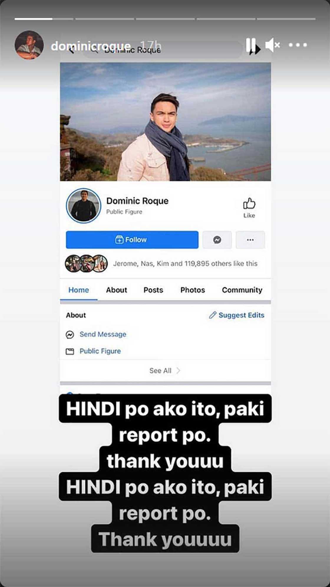 Dominic Roque, winarningan ang mga followers niya tungkol sa isang ‘fake account’ na nagkukunwaring siya Dominic Roque, winarningan ang mga followers niya tungkol sa isang ‘fake account’ na nagkukunwaring siya
