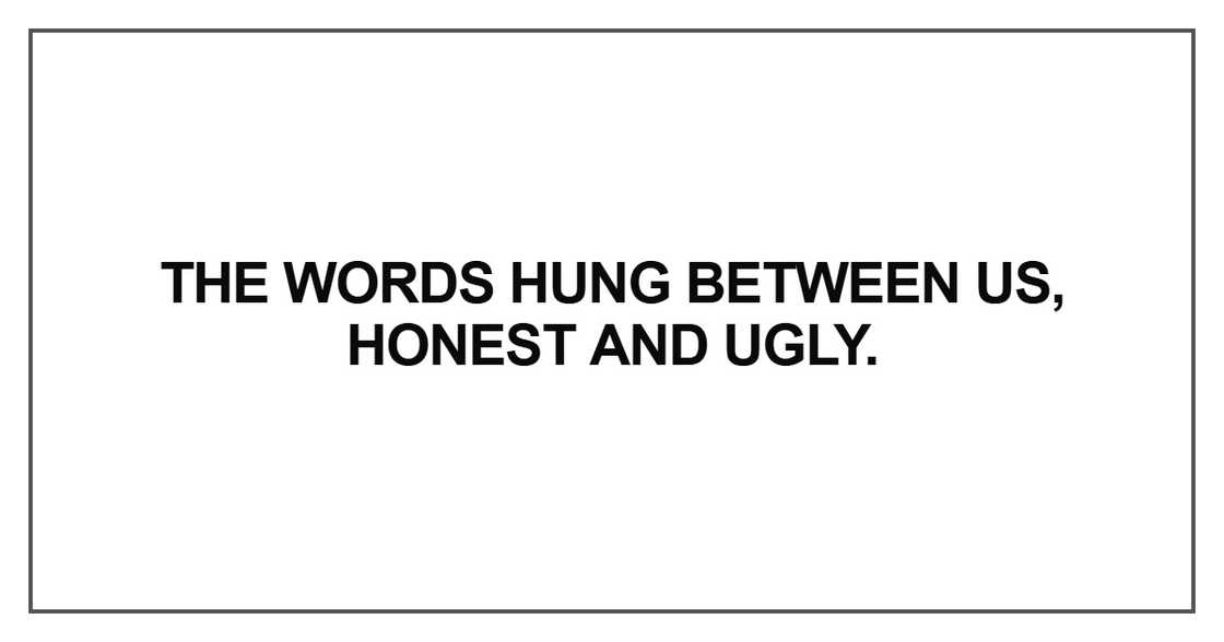 The words hung between us The words hung between us