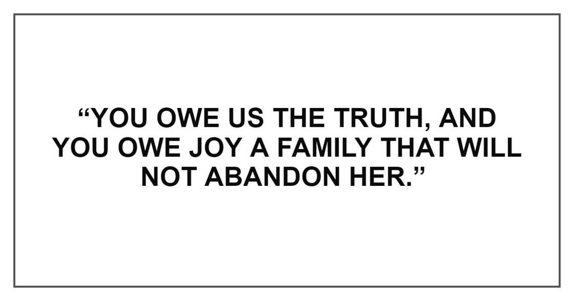 YOU OWE US THE TRUTH YOU OWE US THE TRUTH