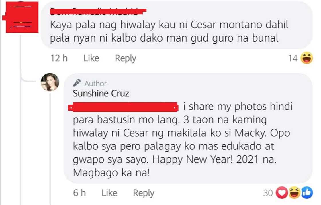 Sunshine Cruz slams basher who accused her of cheating on Cesar Montano Sunshine Cruz slams basher who accused her of cheating on Cesar Montano