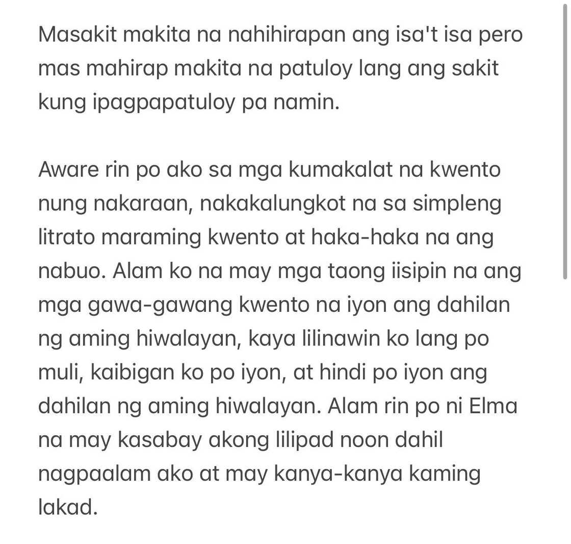 Ser Geybin, binasag ang katahimikan sa hiwalayan nila ni Elma matapos ang 7 taon Ser Geybin, binasag ang katahimikan sa hiwalayan nila ni Elma matapos ang 7 taon