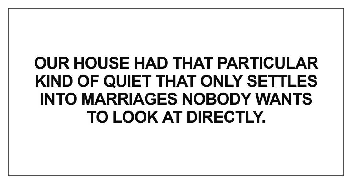 Our house had that particular kind of quiet Our house had that particular kind of quiet