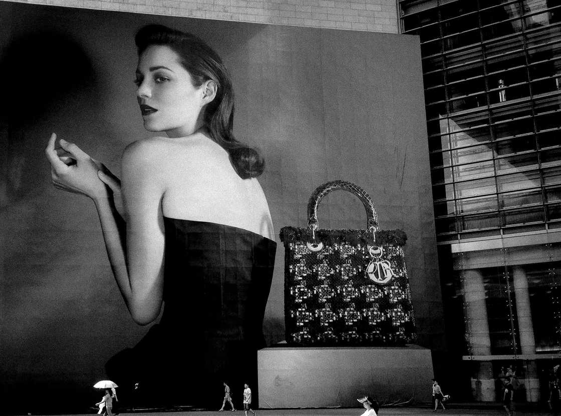 A woman on a billboard A woman on a billboard