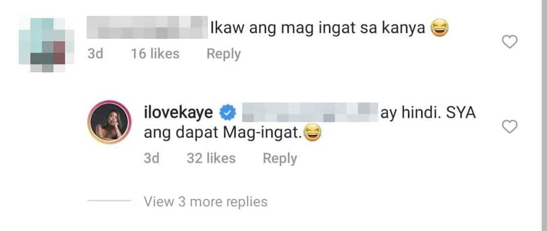 Kakai Bautista replies wittily to netizen's "mag-ingat" comment on Gerald Anderson Kakai Bautista replies wittily to netizen's "mag-ingat" comment on Gerald Anderson