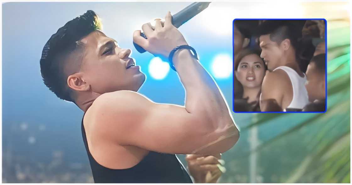 Vin Abrenica, ninakawan ng halik ng lalaking fan habang kumakanta Vin Abrenica, ninakawan ng halik ng lalaking fan habang kumakanta