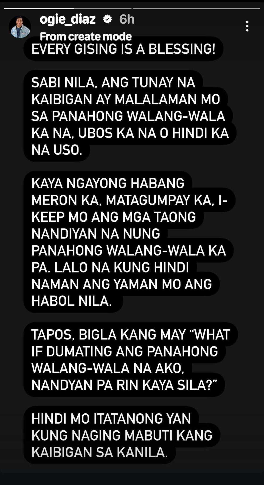 Ogie Diaz, may makabuluhang post ukol sa pagpapanatili ng pagkakaibigan Ogie Diaz, may makabuluhang post ukol sa pagpapanatili ng pagkakaibigan