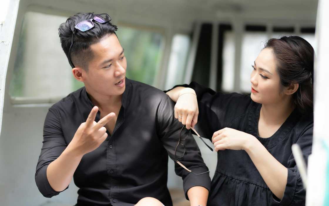 A couple talking A couple talking