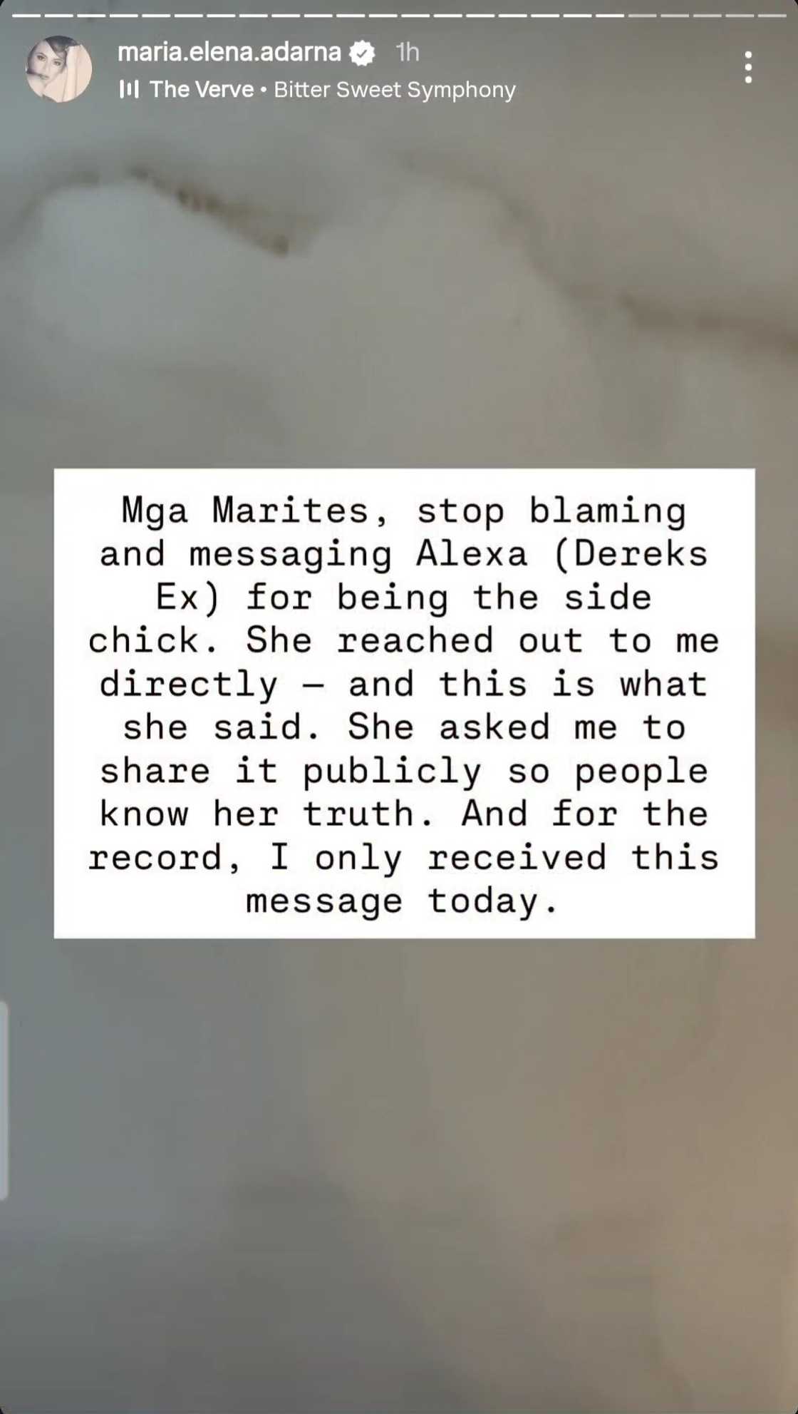 Ellen Adarna, ipinakita ang message sa kanya ni "Alexa" na ex umano ni "Derek"