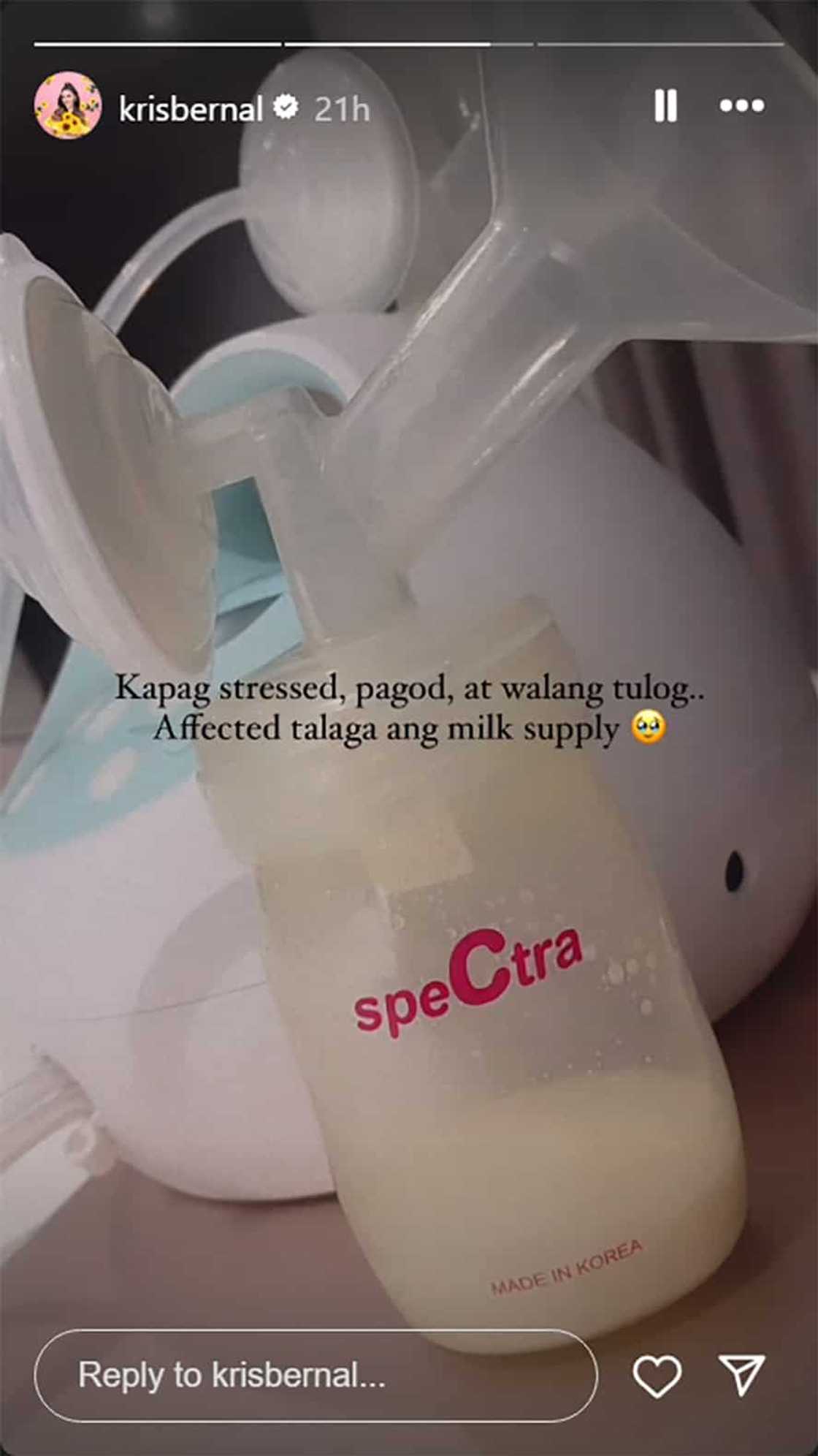Kris Bernal, inihayag na apektado kanyang milk supply dahil kulang sa tulog: “Affected talaga”
