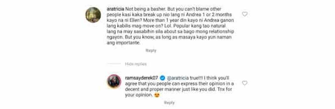 Derek Ramsay responded to a netizen comparing him with Bea Alonzo Derek Ramsay responded to a netizen comparing him with Bea Alonzo