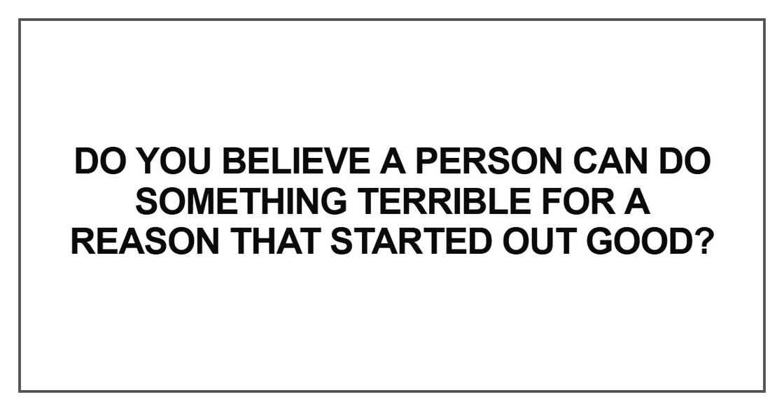 Do you believe a person can do something
