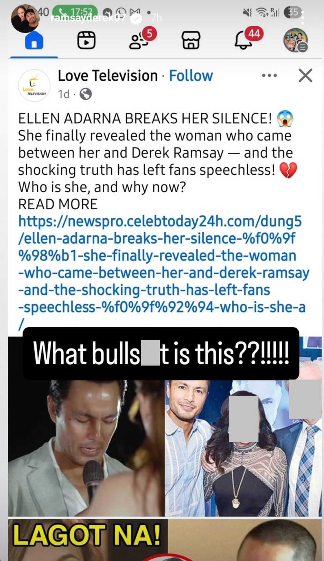 Derek Ramsay slams fake news about his relationship with Ellen Adarna Derek Ramsay slams fake news about his relationship with Ellen Adarna