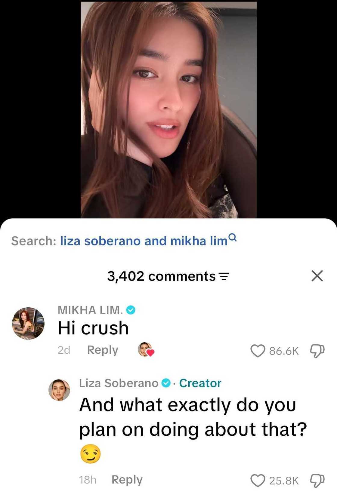 BINI Mikha at Liza Soberano, may agaw-pansing palitan ng komento online; netizens, kinilig