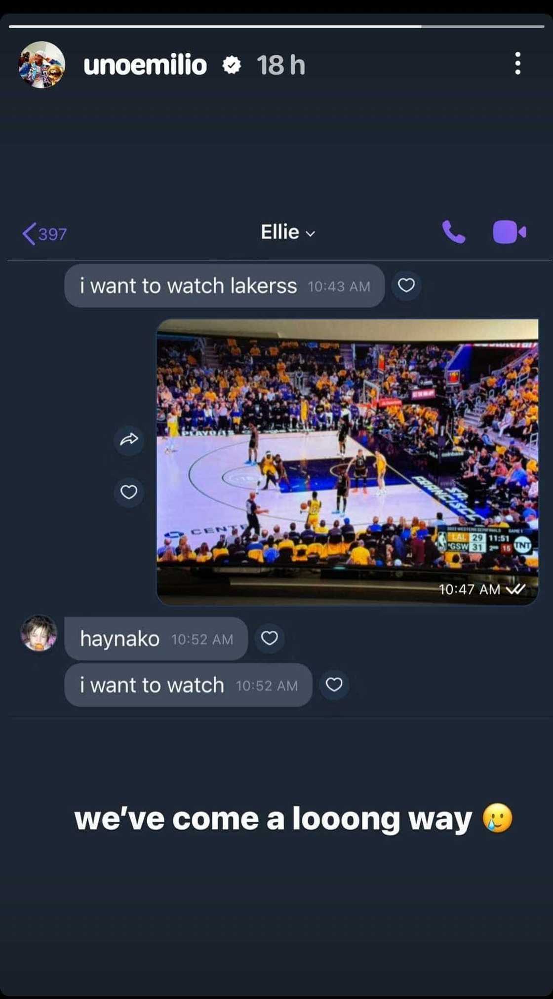 Jake Ejercito at Ellie, may nakakaaliw na convo tungkol sa panonood ng LA Lakers game