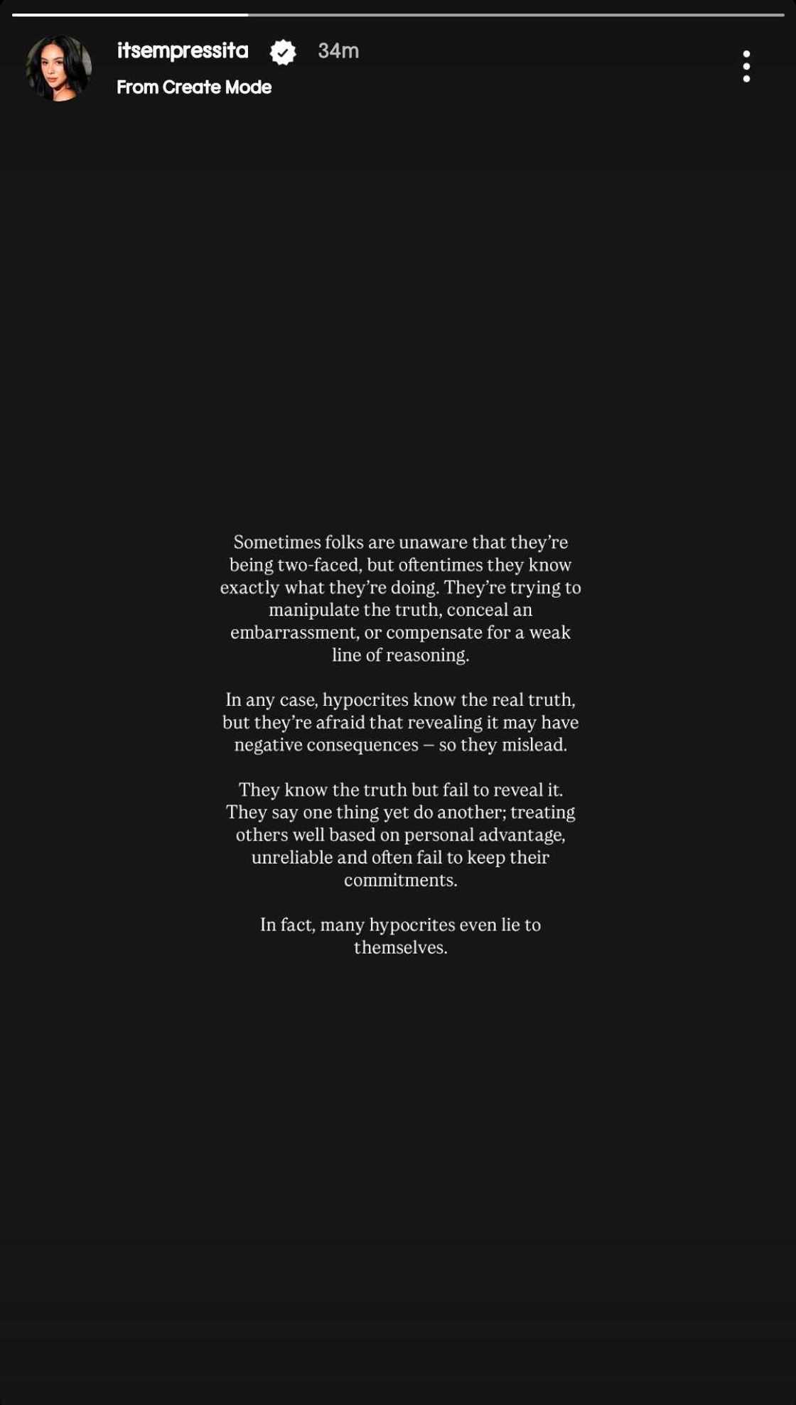 Empress Schuck, may cryptic post tungkol sa mga mapagkunwari: "They mislead" Empress Schuck, may cryptic post tungkol sa mga mapagkunwari: "They mislead"