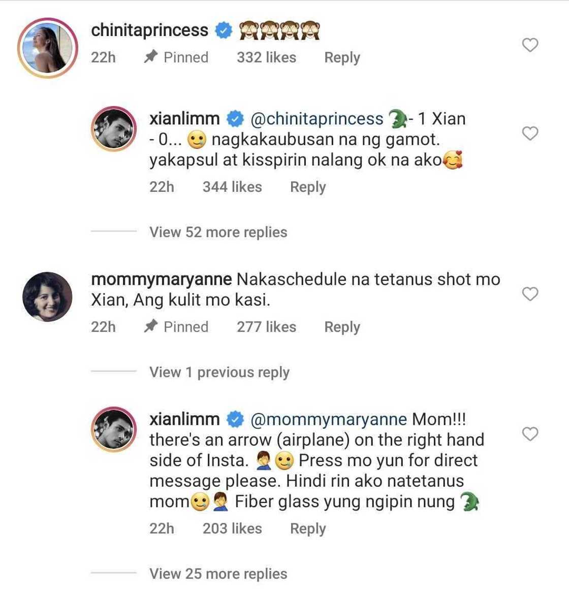 Netizens, naaliw nang mapagalitan si Xian Lim ng kanyang ina sa Instagram Netizens, naaliw nang mapagalitan si Xian Lim ng kanyang ina sa Instagram