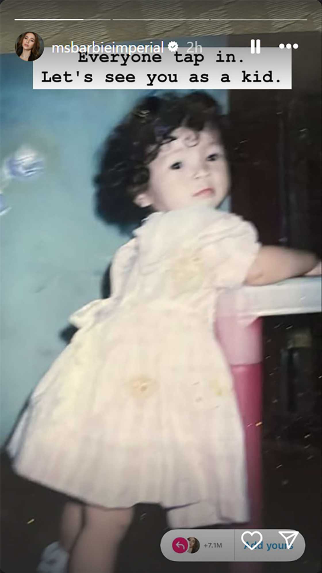 Barbie Imperial, pinost mga cute na pics niya nung maliit pa siya: “Let's see you as a kid” Barbie Imperial, pinost mga cute na pics niya nung maliit pa siya: “Let's see you as a kid”