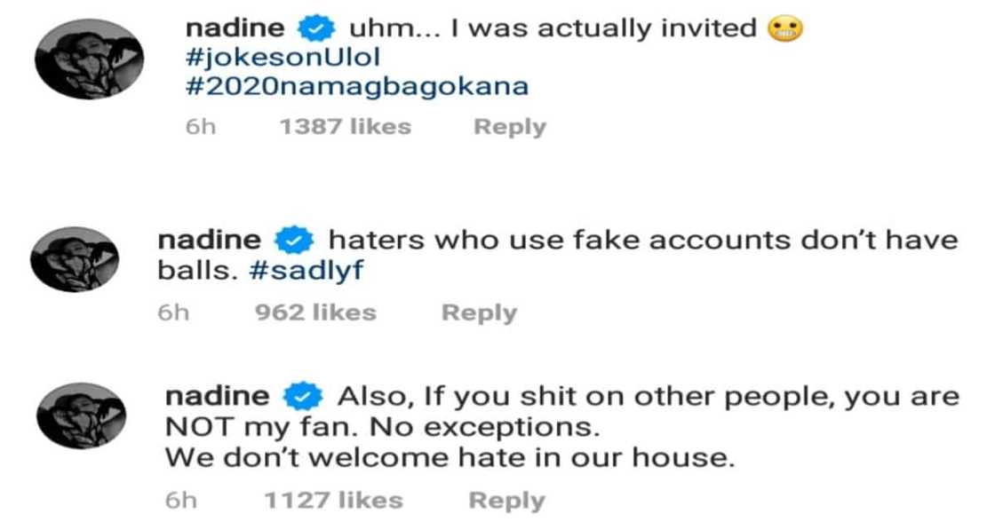 Nadine Lustre slams basher over James Reid's photo with friends Nadine Lustre slams basher over James Reid's photo with friends