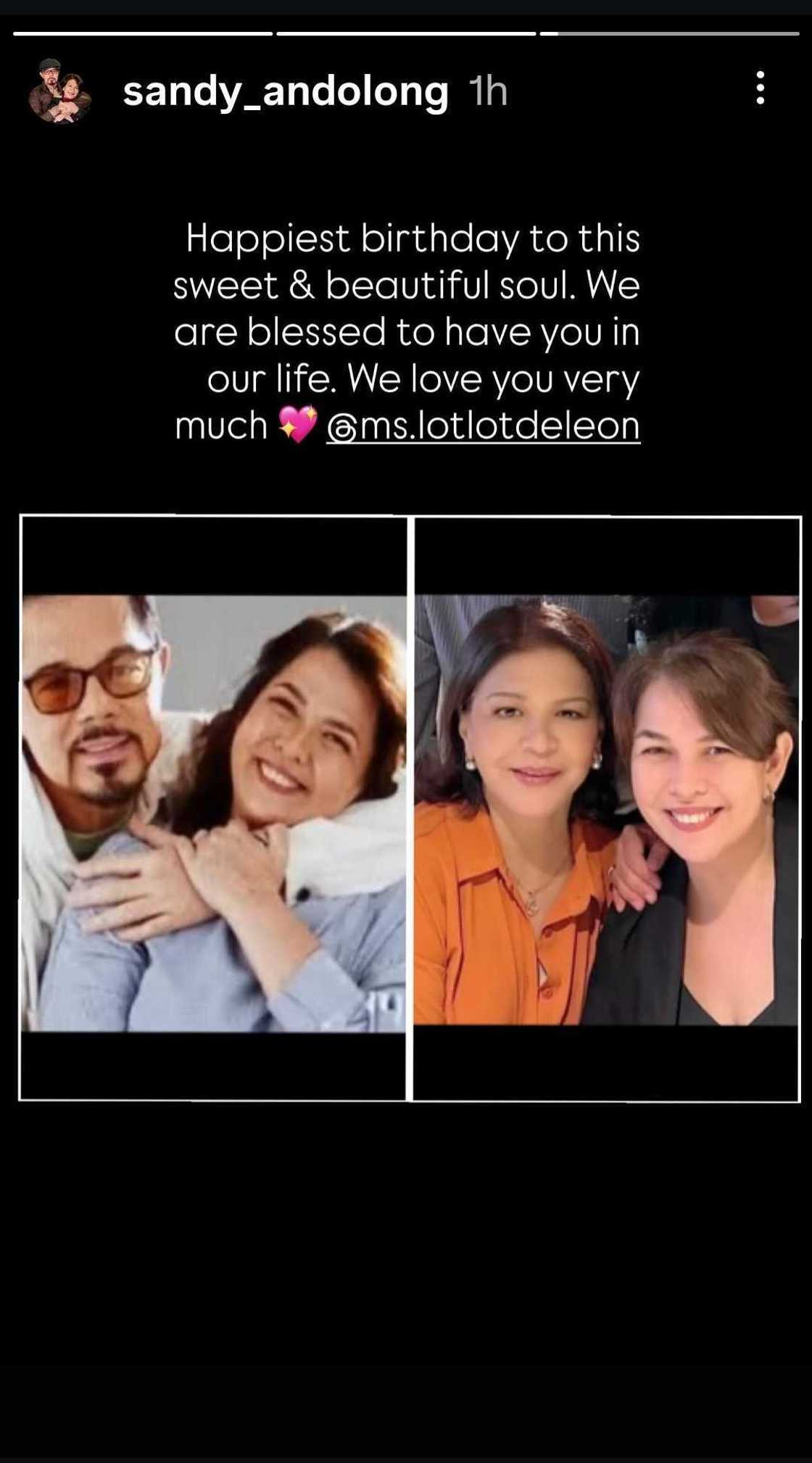 Sandy Andolong, may sweet na birthday greeting para kay Lotlot de Leon; Lotlot, nag-react