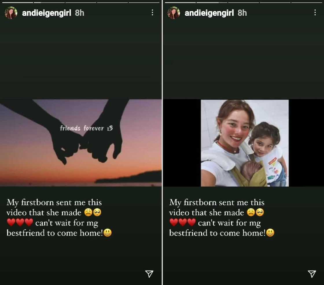 Andi Eigenmann, emosyonal dahil sa touching video na ipinadala ni Ellie sa kanya Andi Eigenmann, emosyonal dahil sa touching video na ipinadala ni Ellie sa kanya