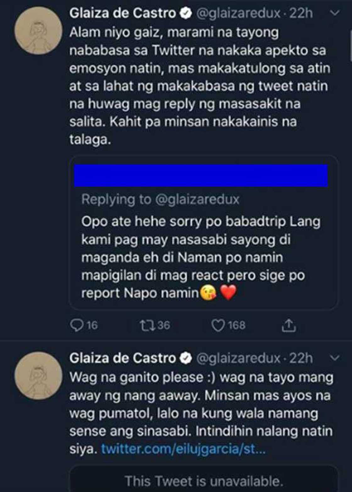 Glaiza de Castro receives "malandi" comment, "demonyo" for Irish boyfriend, but gives the perfect retort Glaiza de Castro receives "malandi" comment, "demonyo" for Irish boyfriend, but gives the perfect retort