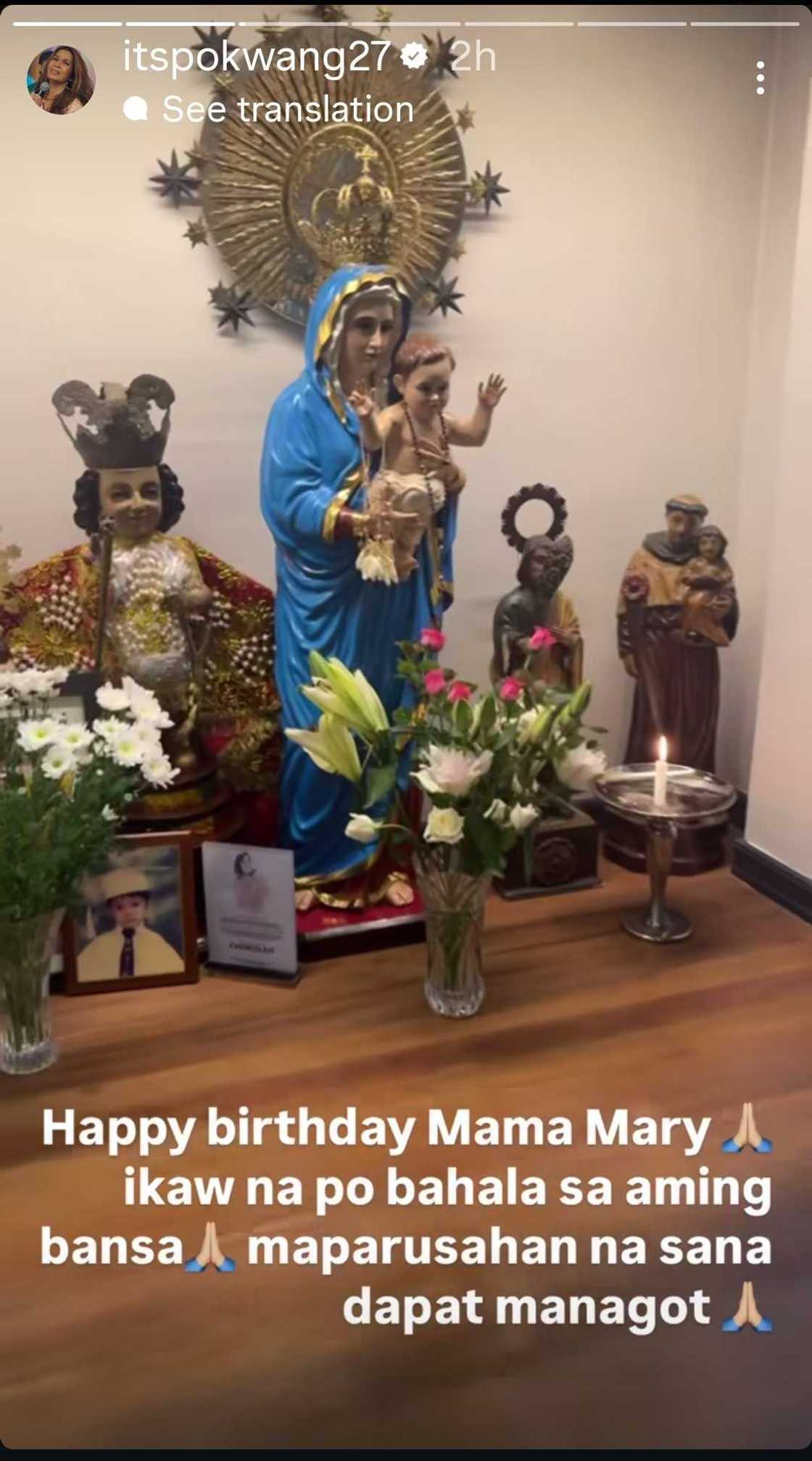 Pokwang marks Mama Mary’s birthday with a solemn prayer for the country Pokwang marks Mama Mary’s birthday with a solemn prayer for the country
