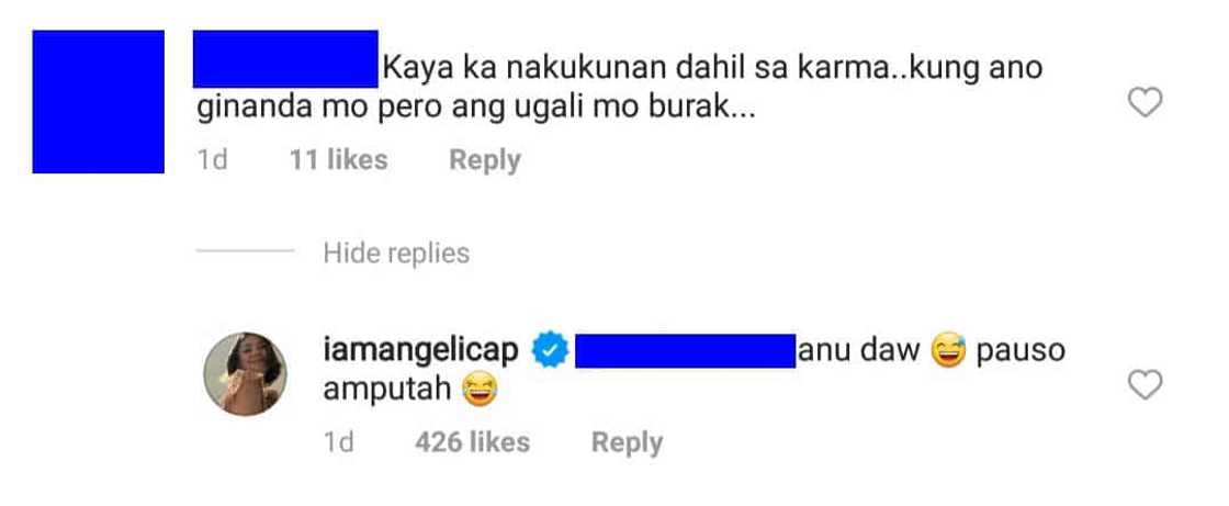 Angelica Panganiban lambasts basher who accused her of having a miscarriage Angelica Panganiban lambasts basher who accused her of having a miscarriage