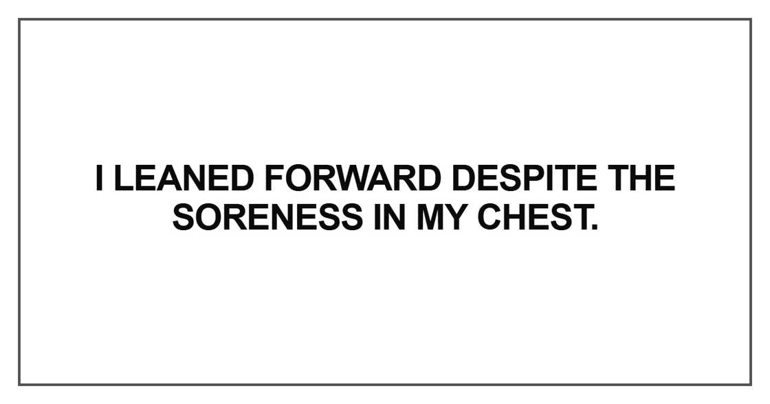 I felt my heartbeat