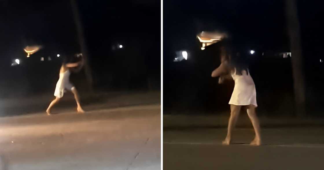 Vid ng babae sa Davao City na pumagitna highway, nag-ala superhero at traffic police na galaw, viral Vid ng babae sa Davao City na pumagitna highway, nag-ala superhero at traffic police na galaw, viral