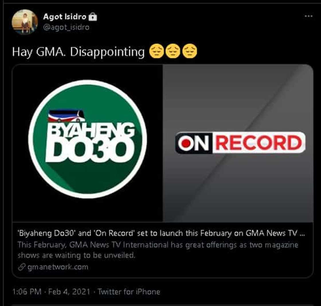 Agot Isidro expresses disappointment on GMA's show "Biyaheng Do30" Agot Isidro expresses disappointment on GMA's show "Biyaheng Do30"