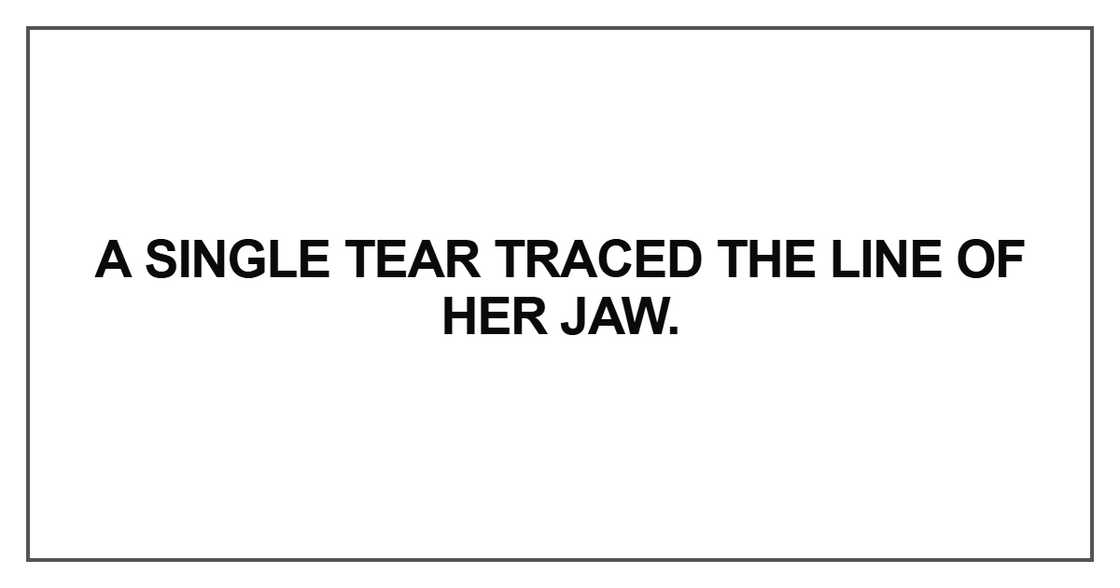 A single tear traced the line of her jaw