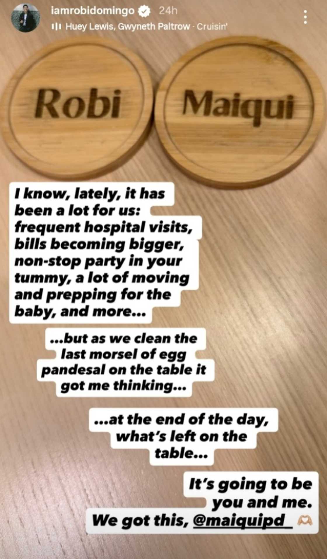 Robi Domingo pens a reassuring note for wife Maiqui Pineda amid pregnancy challenges Robi Domingo pens a reassuring note for wife Maiqui Pineda amid pregnancy challenges